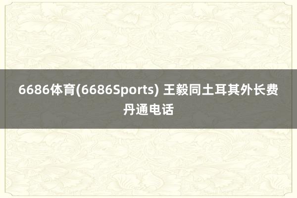 6686体育(6686Sports) 王毅同土耳其外长费丹通电话