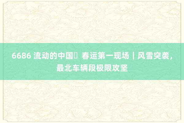 6686 流动的中国・春运第一现场｜风雪突袭，最北车辆段极限攻坚