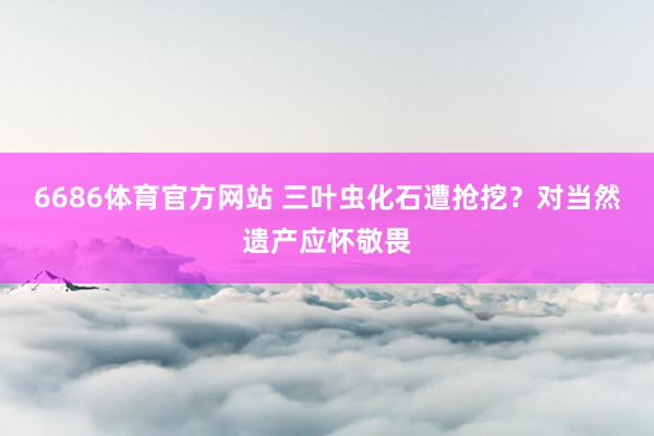 6686体育官方网站 三叶虫化石遭抢挖？对当然遗产应怀敬畏