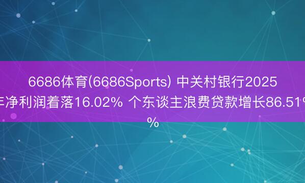 6686体育(6686Sports) 中关村银行2025年净利润着落16.02% 个东谈主浪费贷款增长86.51%