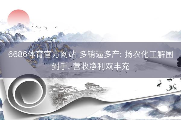6686体育官方网站 多销逼多产: 扬农化工解围到手， 营收净利双丰充