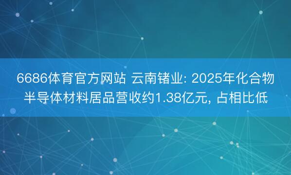6686体育官方网站 云南锗业: 2025年化合物半导体材料居品营收约1.38亿元， 占相比低