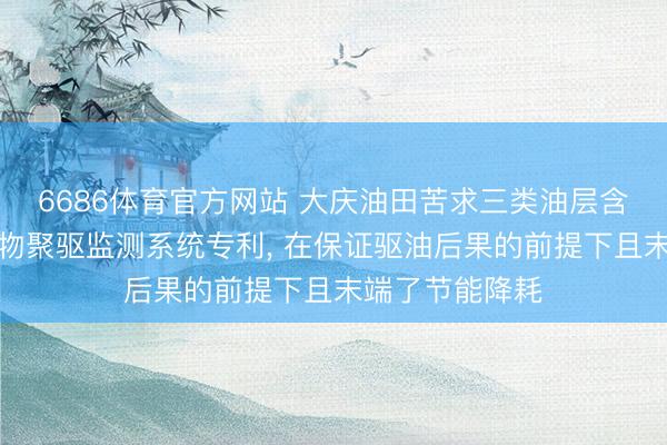 6686体育官方网站 大庆油田苦求三类油层含水回升期团员物聚驱监测系统专利， 在保证驱油后果的前提下且末端了节能降耗