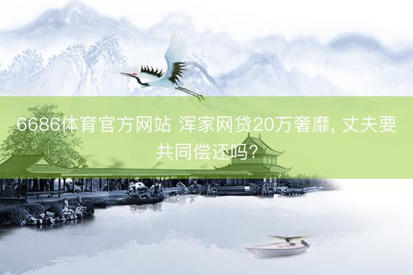 6686体育官方网站 浑家网贷20万奢靡， 丈夫要共同偿还吗?