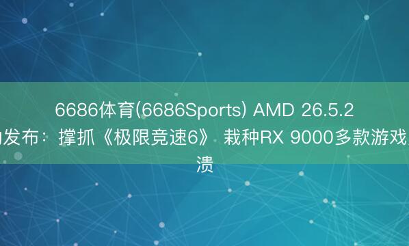 6686体育(6686Sports) AMD 26.5.2驱动发布：撑抓《极限竞速6》 栽种RX 9000多款游戏崩溃