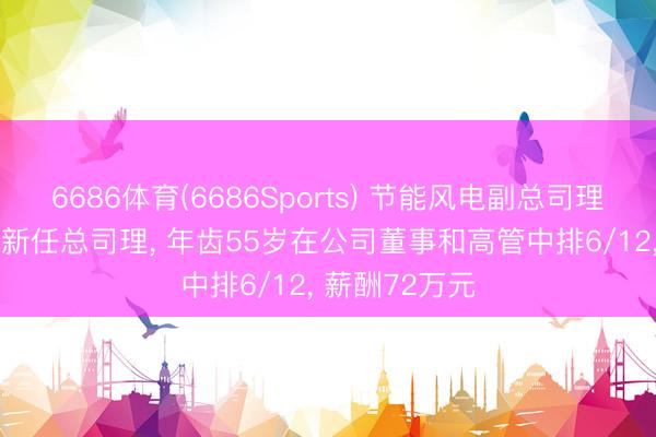 6686体育(6686Sports) 节能风电副总司理张华耀离任， 新任总司理， 年齿55岁在公司董事和高管中排6/12， 薪酬72万元