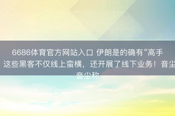 6686体育官方网站入口 伊朗是的确有“高手”，这些黑客不仅线上蛮横，还开展了线下业务！音尘称