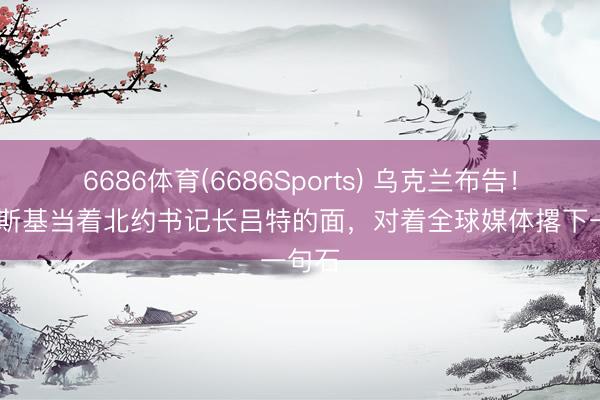 6686体育(6686Sports) 乌克兰布告! 泽连斯基当着北约书记长吕特的面,对着全球媒体撂下一句石