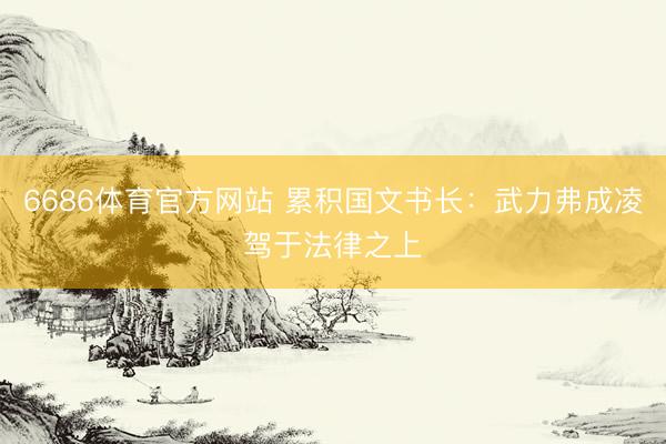 6686体育官方网站 累积国文书长：武力弗成凌驾于法律之上
